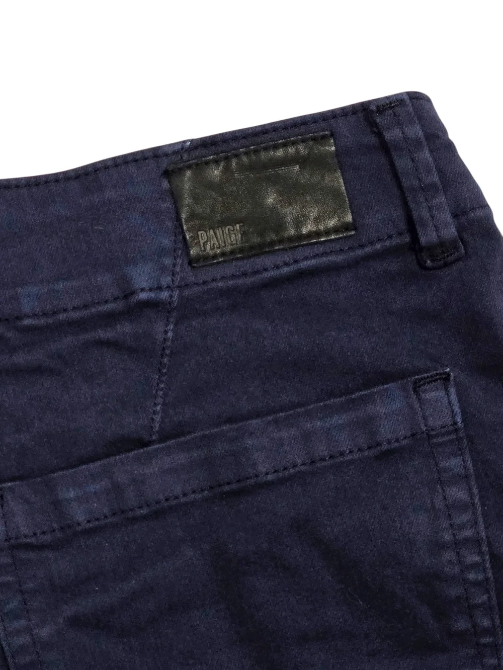 PAIGE Brooklyn High Rise Pleated Cuffed Chino Shorts Deep Indigo Wash Size 29